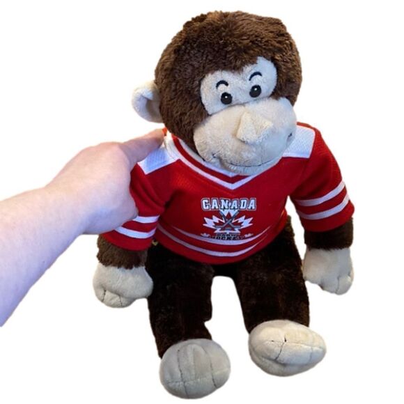 Build A Bear  Canada Babw Hockey Monkey Stuffed Bear 18” - Picture 1 of 9